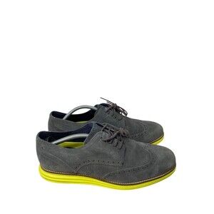 Cole Haan Oxford Shoes Men's Size 11 Wingtip Lunagrand Gray Suede C28220